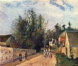 Camille Pissarro Famous Paintings - Postkutsche nach Ennery 1877
